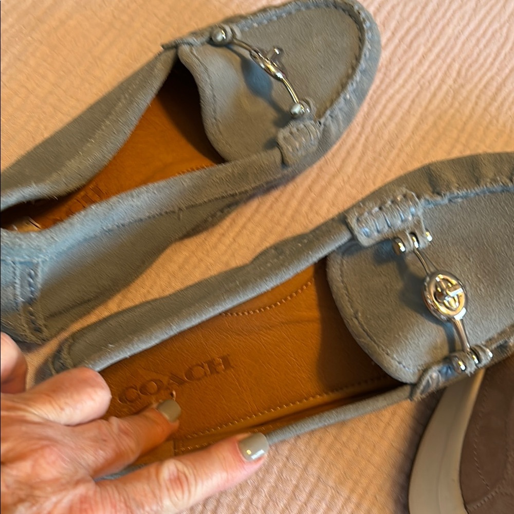 Coach cornflower (light blue) Suede Loafers with Silver Accent size 7. - Picture 6 of 6
